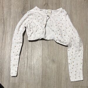 Monsoon White Cardigan with Gold Stars